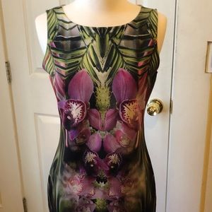 Orchid print club dress